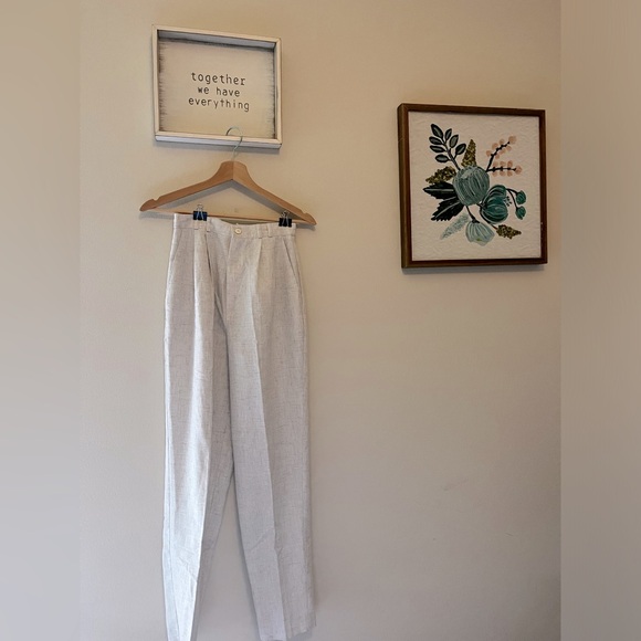 Jaclyn Smith, Khaki Linen Pants, Size 6 - Picture 1 of 5